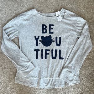 Justice light grey graphic tee size 10